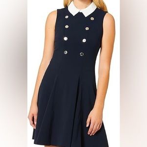 Tommy Hilfiger Fit and Flare Contrast Collar Dress